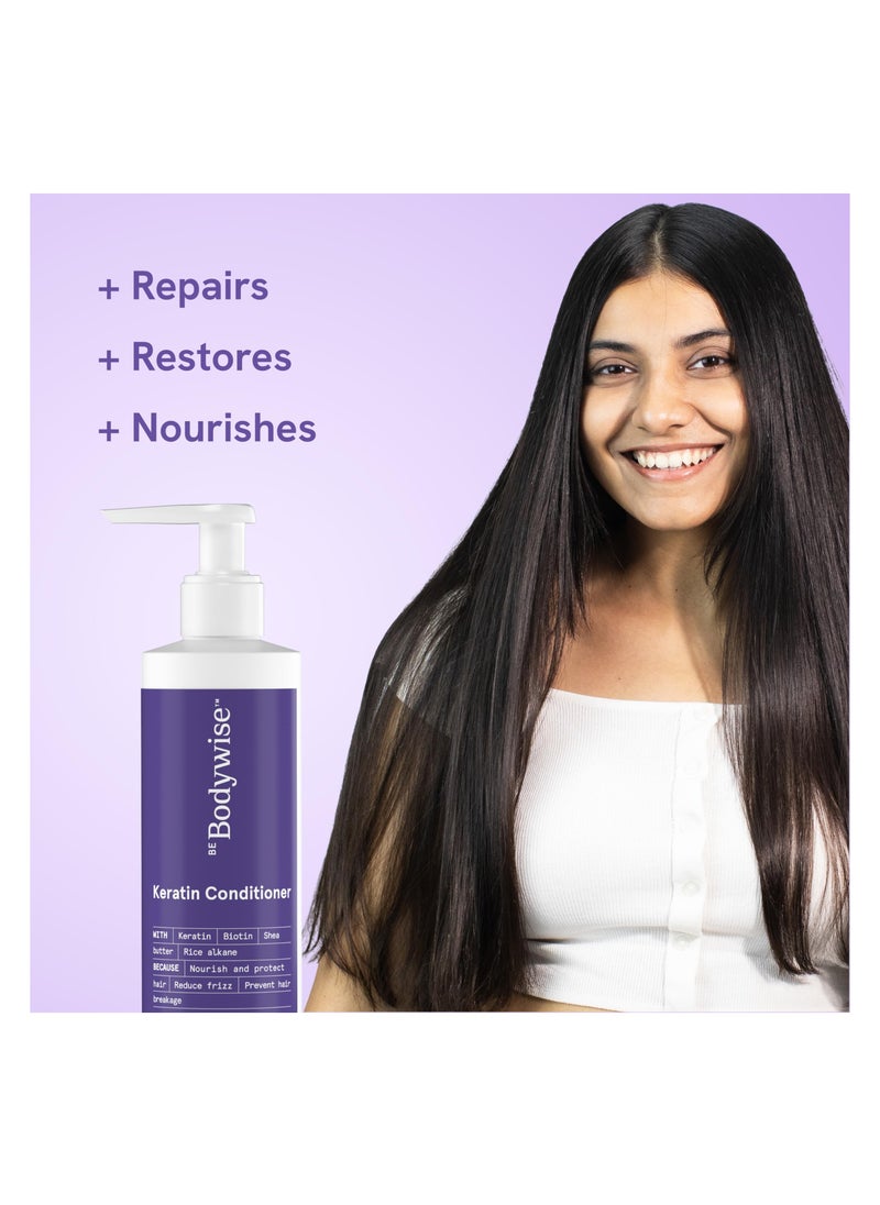 Be Bodywise Keratin Conditioner |Paraben And Sls Free | Reduces Frizz | Locks In Moisture | Keratin, Silk Protein, Biotin And Shea Butter  - Image 3