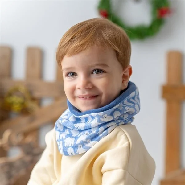 Mama Yoyo Polar Neck Collar - Polar Bear/Indigo - Suitable for Up to 5 Years Old
