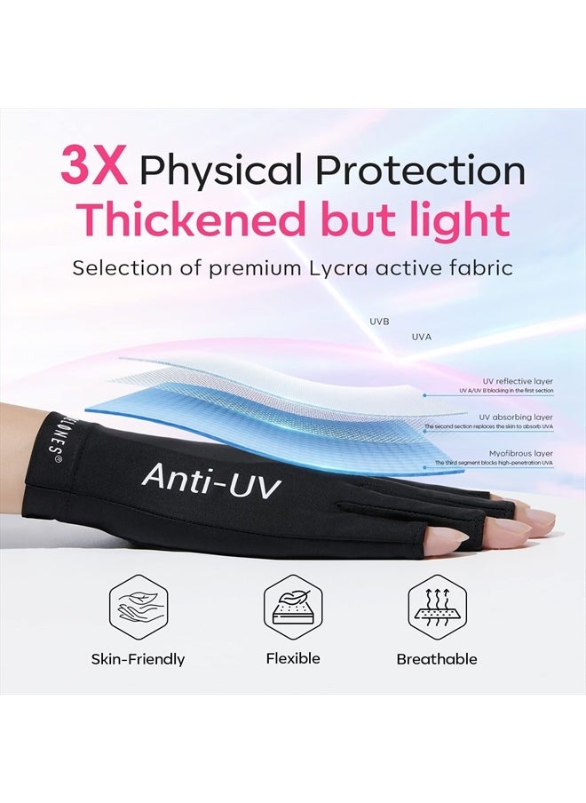 modelones - UV Gloves for Nails, Professional UPF99+ UV Protection Gloves for Gel Manicures, Fingerless UV Light Gloves for Gel Nails, Anti UV Gloves for Gel Nail Lamp, Protect Your Skin from UV Harm - Image 1