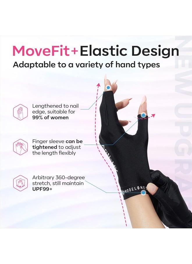 modelones - UV Gloves for Nails, Professional UPF99+ UV Protection Gloves for Gel Manicures, Fingerless UV Light Gloves for Gel Nails, Anti UV Gloves for Gel Nail Lamp, Protect Your Skin from UV Harm - Image 1