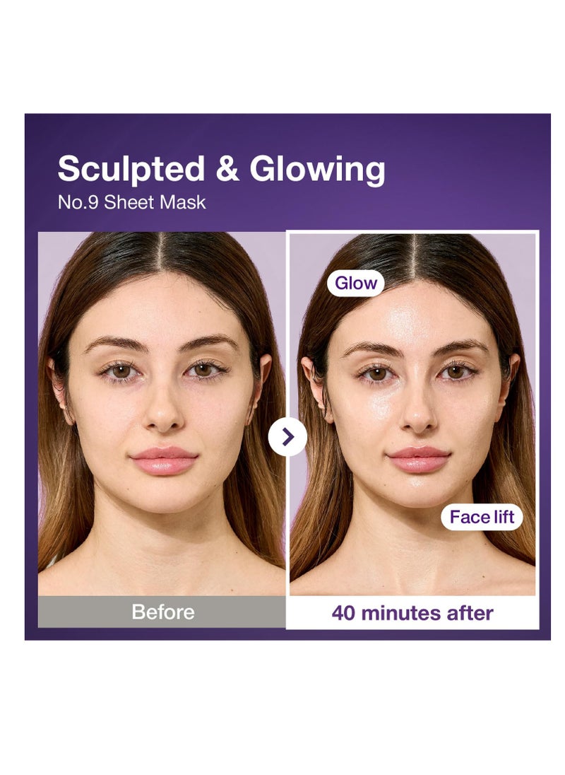 numbuzin Numbuzin No.9 Sheet Mask | NAD+ BIO Lifting-sil Full Face Mask | Improves Double chin, Jawline, jowls, Wrinkles, Neck Lines | Peptides, NAD+, Collagen | Skin Lifting, Firmness | 4 Sheets+Lifting Band  - Image 2