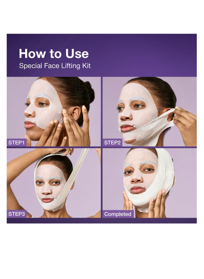 numbuzin Numbuzin No.9 Sheet Mask | NAD+ BIO Lifting-sil Full Face Mask | Improves Double chin, Jawline, jowls, Wrinkles, Neck Lines | Peptides, NAD+, Collagen | Skin Lifting, Firmness | 4 Sheets+Lifting Band  - Image 3