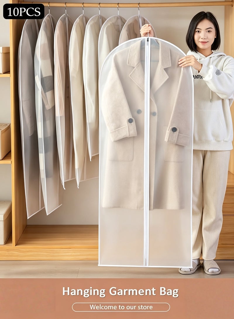 BESTPEAK 10 Pack Clear Garment Bags for Hanging Clothes with Full Zipper, Dust Proof Clothes Bag Travel Hanging Garment Bags for Closet Storage, Suit Bags for Long Clothes 60*120cm - Image 1