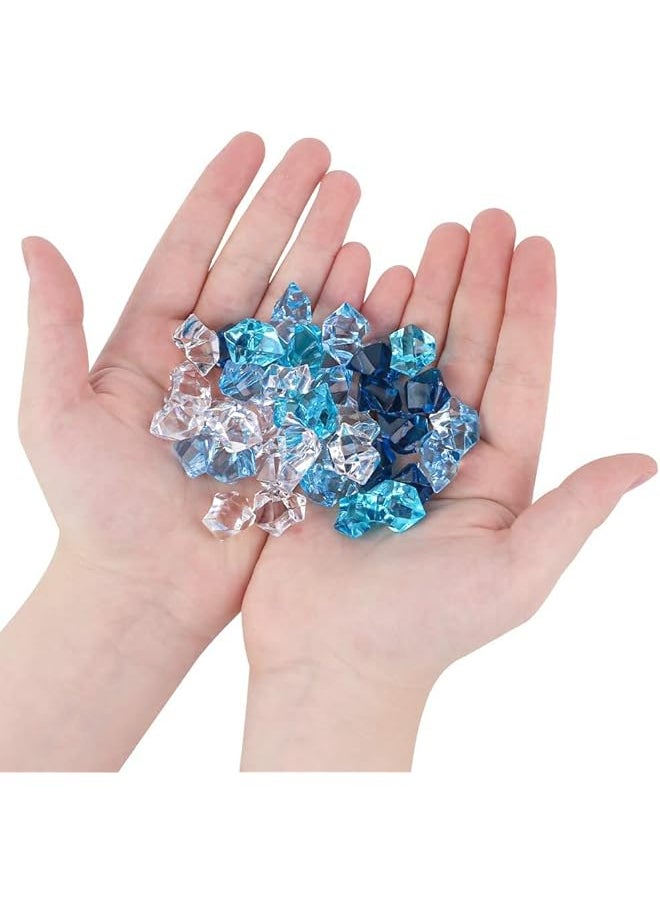 The Bros Premium Blue Fake Crushed Ice Rocks, 200 PCS Fake Diamonds Plastic Ice Cubes Acrylic Clear Ice Rock Diamond Crystals Fake Ice Cubes Gems for Decoration Wedding Display Vase Fillers  - Image 3