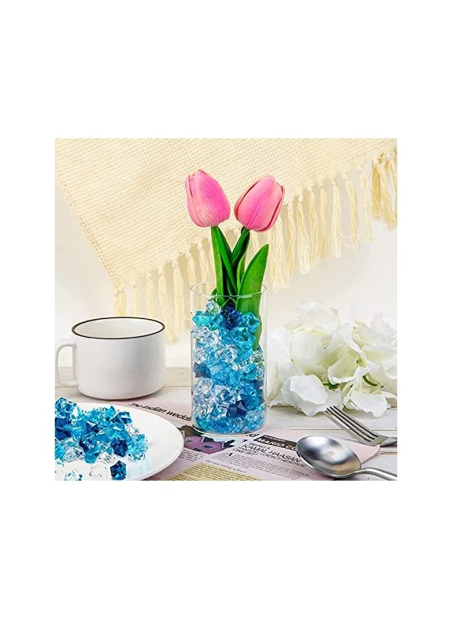 The Bros Premium Blue Fake Crushed Ice Rocks, 200 PCS Fake Diamonds Plastic Ice Cubes Acrylic Clear Ice Rock Diamond Crystals Fake Ice Cubes Gems for Decoration Wedding Display Vase Fillers  - Image 4