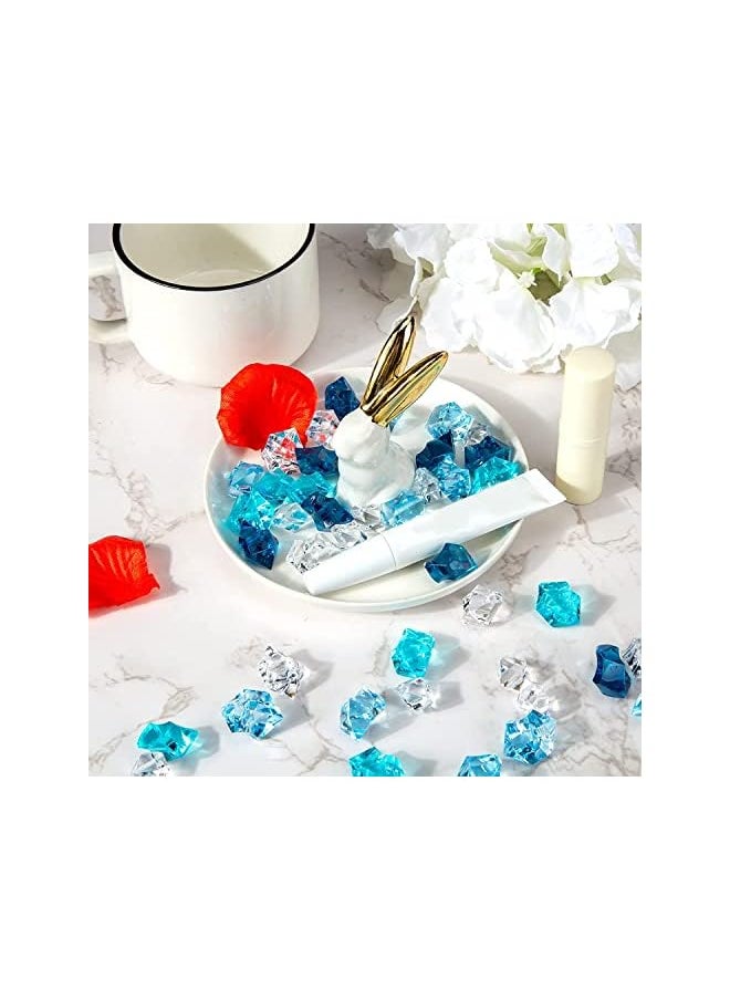 The Bros Premium Blue Fake Crushed Ice Rocks, 200 PCS Fake Diamonds Plastic Ice Cubes Acrylic Clear Ice Rock Diamond Crystals Fake Ice Cubes Gems for Decoration Wedding Display Vase Fillers  - Image 5