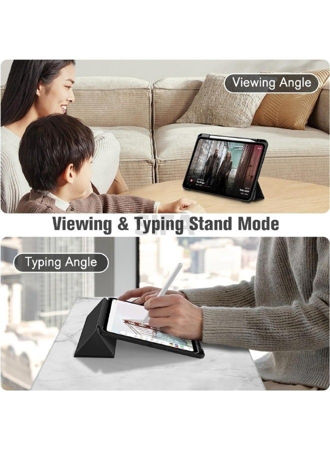 مجيد جراب iPad Pro مقاس 11 بوصة من الجيل الخامس M4 2024، جراب هجين نحيف ثلاثي الطي مع حامل قلم Apple Pencil، خاصية التشغيل/الإيقاف التلقائي، غطاء مغناطيسي ذكي، غطاء خلفي شفاف من الأكريليك مقاوم للصدمات، أسود - Image 3