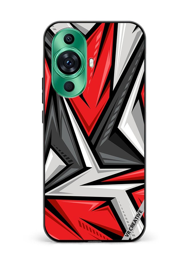 VR CREATIVE Protective Case Cover For Huawei nova 11 Pro Texture Sports Racing Style Red Color Design Multicolour - Image 1