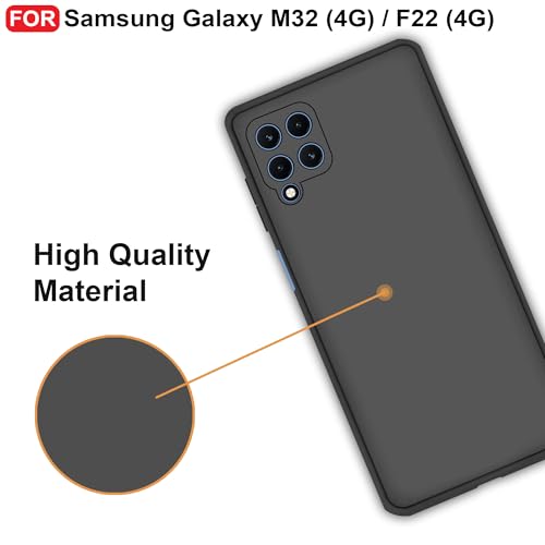 CEDO Back Cover for Samsung Galaxy M32 (4G) / F22 (4G) | Camera Bump Protection & Inner Velvet Fabric Lining | Ultra Slim Matte Soft Rubberised Case Cover (Black) - Image 5
