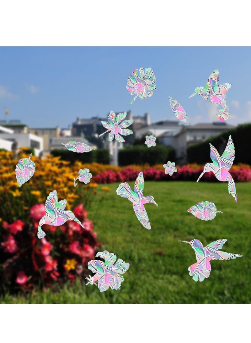 Y&D 60Pcs Anti Collision Window Decals for Birds Bird Shape Sticker Alert Rainbow Reflection Stickers Preventing People and Strikes on Static Cling Indoor Decorations  - Image 2