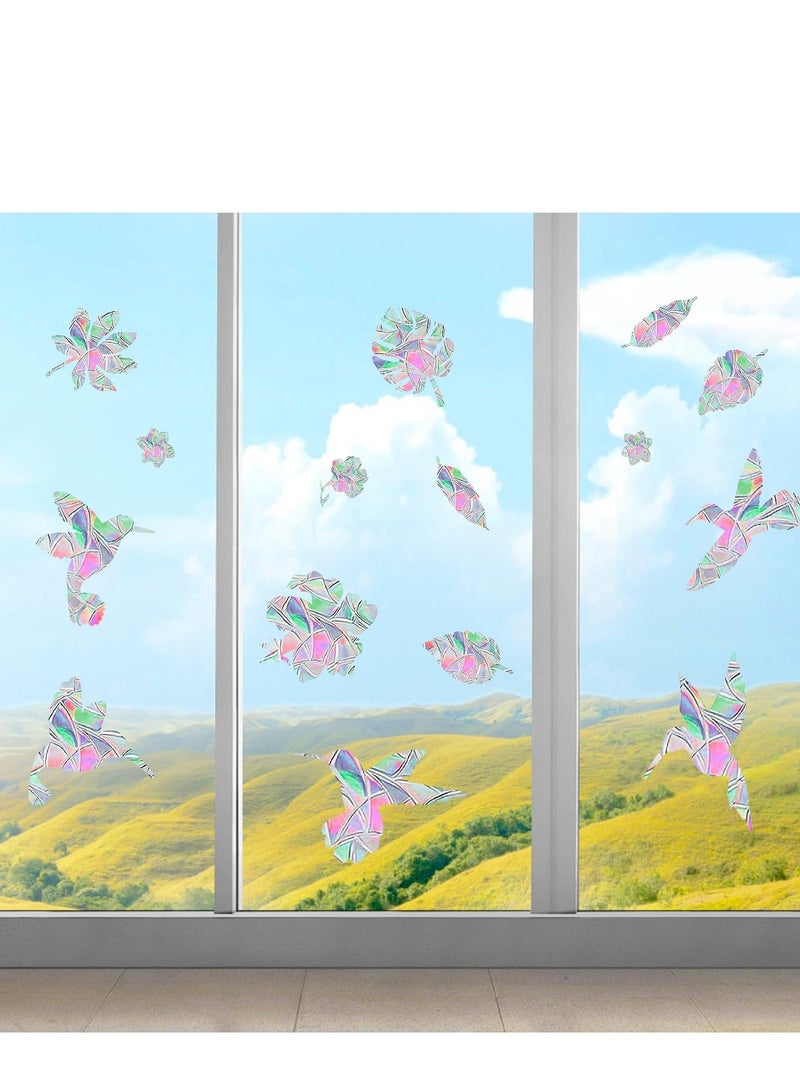 Y&D 60Pcs Anti Collision Window Decals for Birds Bird Shape Sticker Alert Rainbow Reflection Stickers Preventing People and Strikes on Static Cling Indoor Decorations  - Image 5