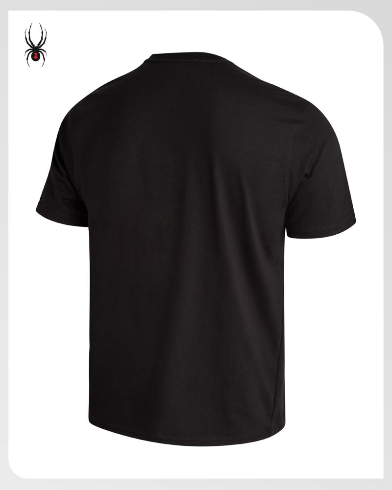 Spyder Mens T Shirt - Lightweight Cotton Blend Short Sleeve Athletic Jersey Shirts for Men for Training Running or Casual, Size Small, Black Web - Image 5