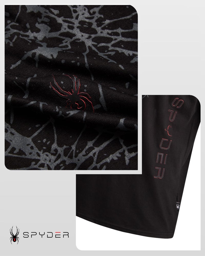 Spyder Mens T Shirt - Lightweight Cotton Blend Short Sleeve Athletic Jersey Shirts for Men for Training Running or Casual, Size Small, Black Web - Image 4