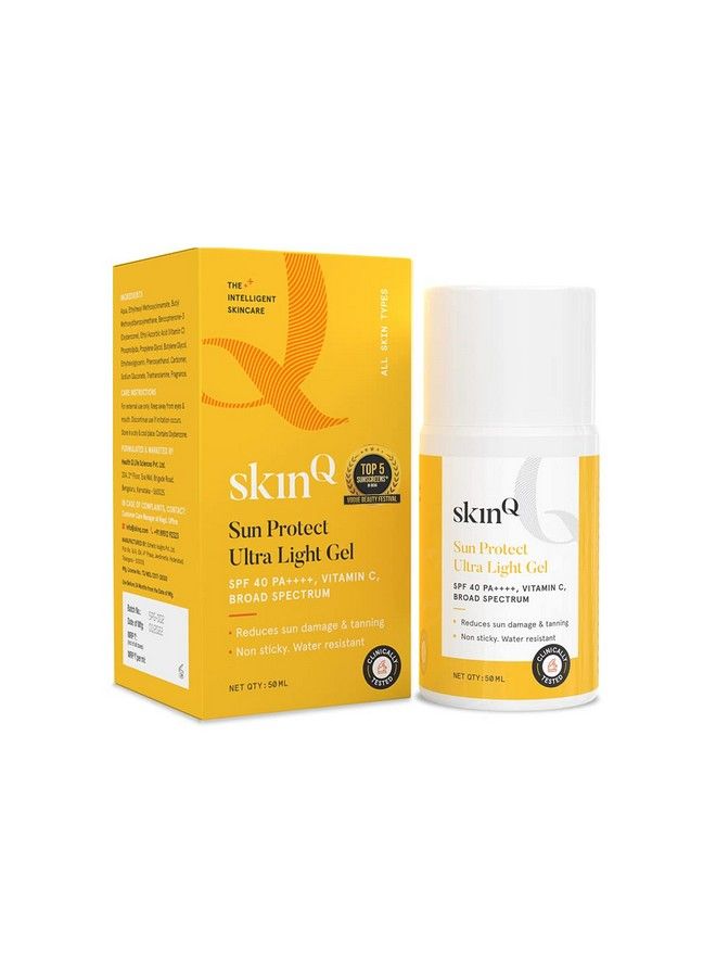 SkinQ Sunscreen For Men & Women 50G With Vitamin C Spf 40 & Broad Spectrum Pa++++; Sun Protect Ultra Light Gel Suitable For All Skin Types; Lightweight Nonsticky & Waterresistant - Image 2