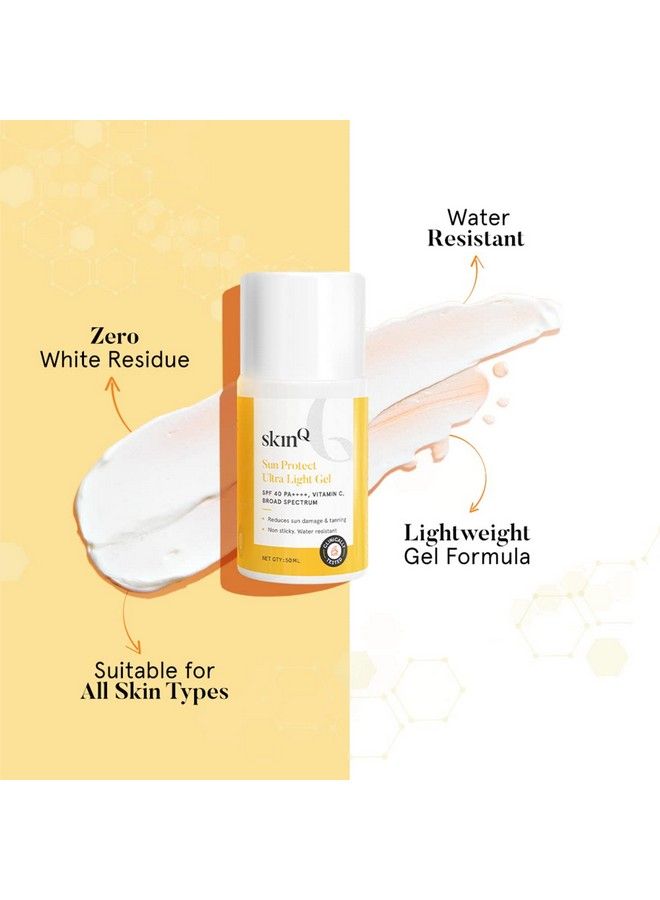 SkinQ Sunscreen For Men & Women 50G With Vitamin C Spf 40 & Broad Spectrum Pa++++; Sun Protect Ultra Light Gel Suitable For All Skin Types; Lightweight Nonsticky & Waterresistant - Image 5