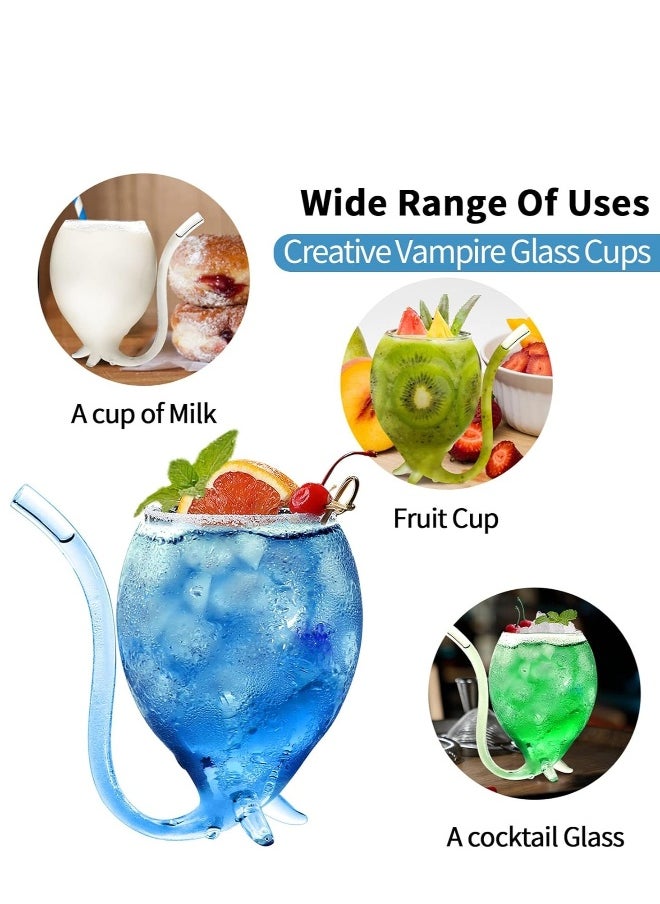 Generic - 12oz Set Of 4 Creative Cocktail Glasses Decanter Cups Mugs with Built-in Straw for Cocktail Wine Juice Ice Cream Champagne Home Bar Party Club Glassware Barware - Image 1