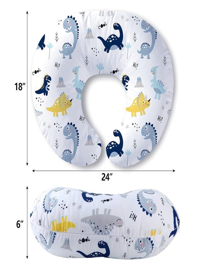 LittleDuds Baby Feeding Pillow for New Born Baby, Breastfeeding & Nursing Pillow with Removable Cover, Infant Support Cushion for 0–24 Months, Tummy Time Pillow | Cottage Care (Dinosaurs World) - Image 2