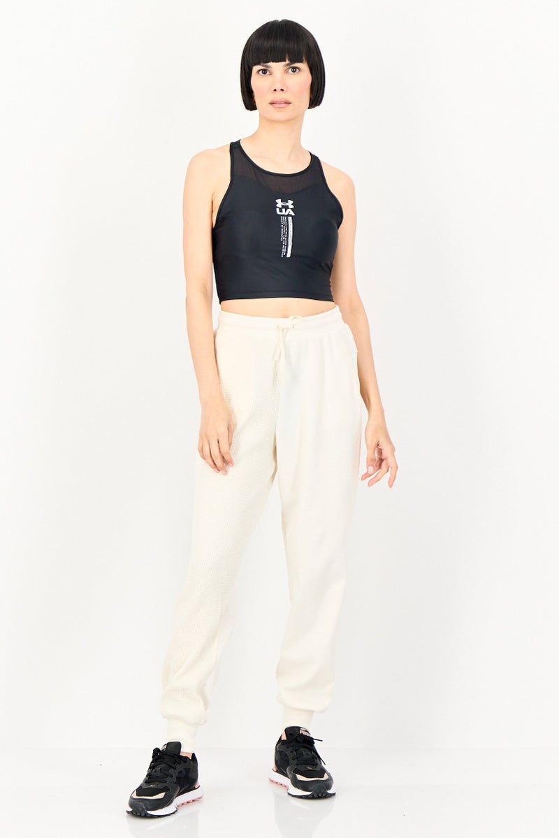 UNDER ARMOUR Women Sportswear Fit Sleeveless Training Crop Tank Top, Black - Image 3