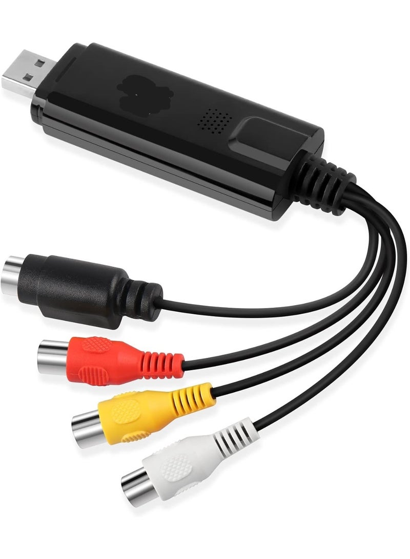 USB Video Capture Converter – VGB100 AV to Digital Transfer Kit for VHS, Cassettes, Vinyl & Retro Consoles – Compatible with Windows 10/8/7 - Image 1