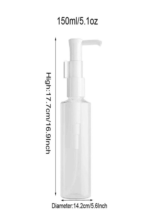 NaRaMax 2PCS 150ml/5oz Empty Clear Plastic Flat Pump Bottles with Travel Lock Lotion Cleansing Oil Dispenser Travel Sample Makeup Cosmetic Container Storage Pot Jar - Image 2