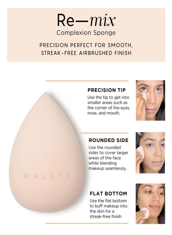 HALEYS Re-wind Concealer & Re-mix Beauty Blender Set (Light/Medium-Warm): Full Coverage Brightening Concealer + Latex-Free Makeup Sponge, Blurring, Longwear, Non-Caking, Smooth Soft-Matte Finish - Image 4