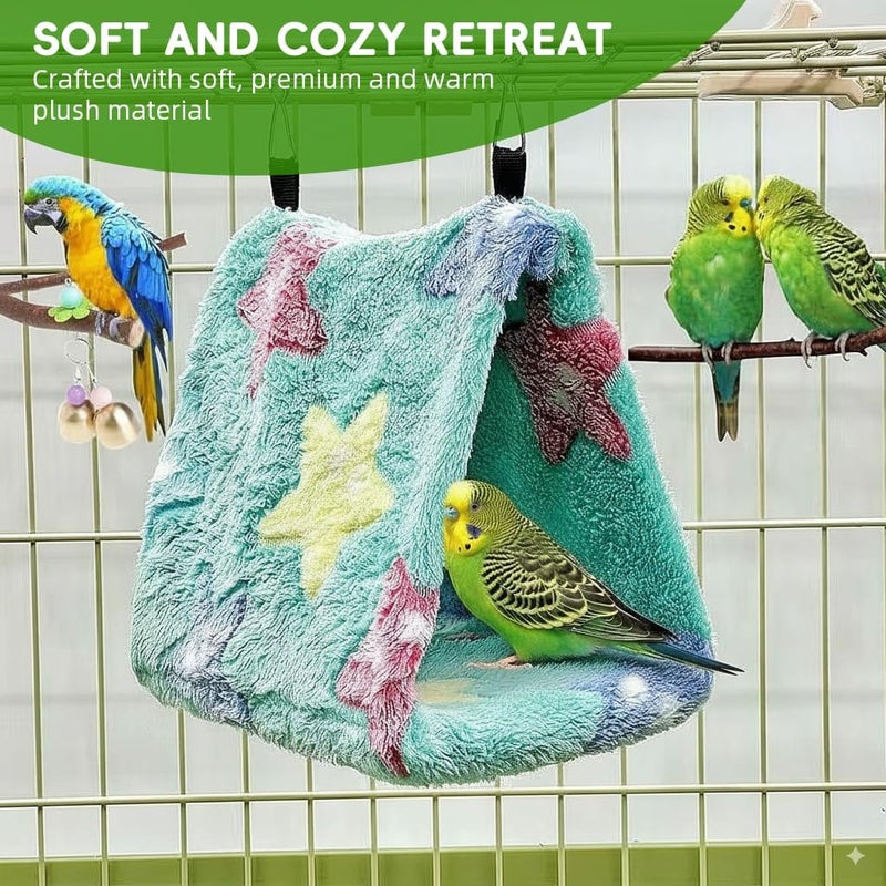 Qpets® Birt Nest for Cage Hanging Plush Bird Nest Winter Warm Bird Hammock for Cage Bird Cage Bird Nest Small Pet Bed for Parakeet Budgies Cockatiels Lovebird Cockatoo Finch - Image 5