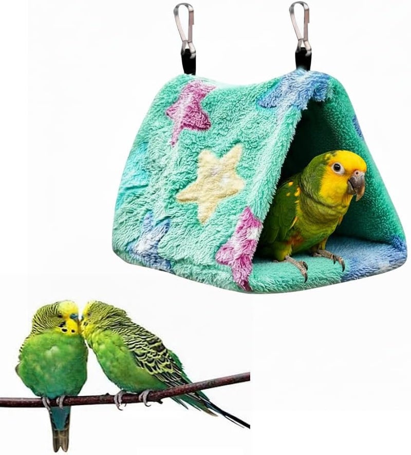 Qpets® Birt Nest for Cage Hanging Plush Bird Nest Winter Warm Bird Hammock for Cage Bird Cage Bird Nest Small Pet Bed for Parakeet Budgies Cockatiels Lovebird Cockatoo Finch - Image 1