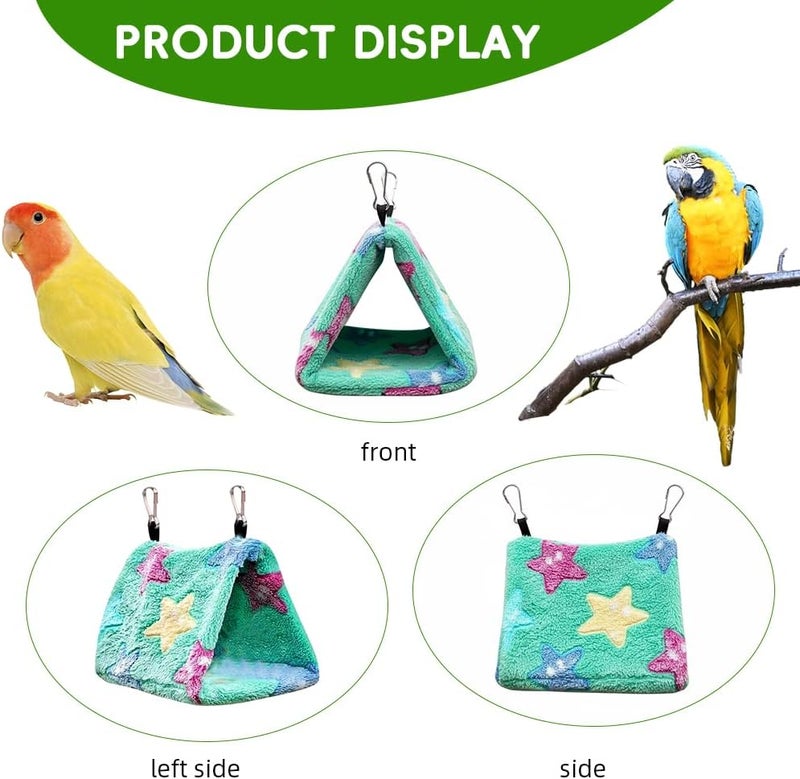 Qpets® Birt Nest for Cage Hanging Plush Bird Nest Winter Warm Bird Hammock for Cage Bird Cage Bird Nest Small Pet Bed for Parakeet Budgies Cockatiels Lovebird Cockatoo Finch - Image 3