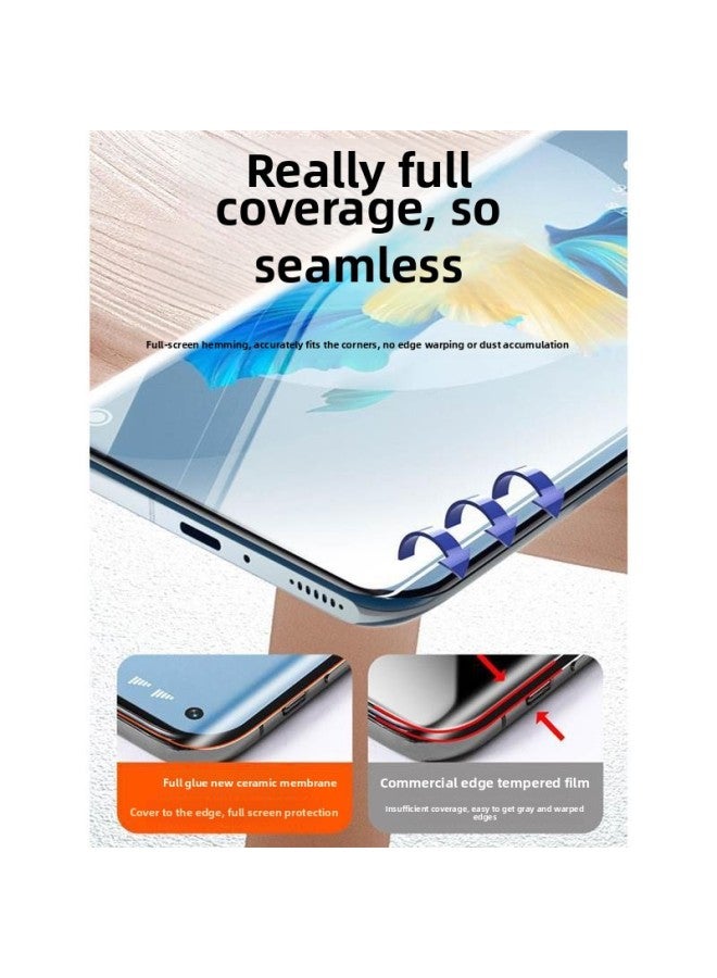 [Seconds Unlock] For Huawei Mate40 Mobile Phone Film Nova10Pro Ceramic Tempered Film Mete50 Anti-Peep Film H-color:Curved Ceramic Membrane♦Ultra-clear 2 Fingerprints In Seconds♦Full Adhesive Tape Comes With 5 Gifts-size:For Huawei Mate40  - Image 4