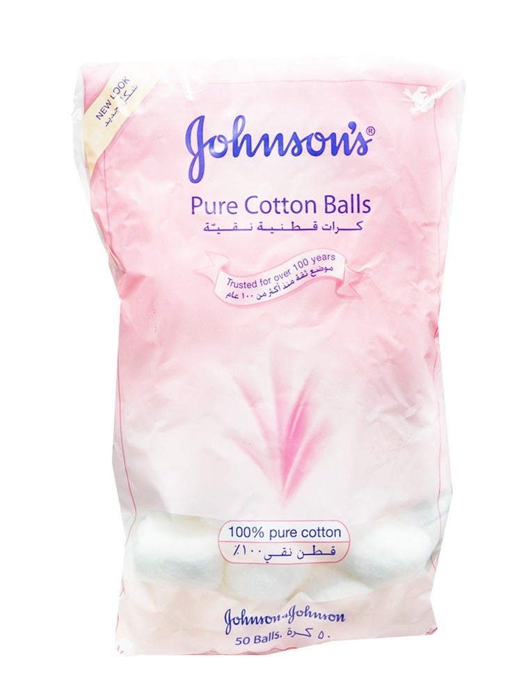 Johnson's Pure Cotton 50 Balls - Image 2