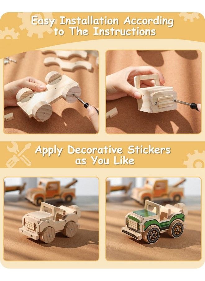 SainSmart Jr. - Woodworking Building Kit 4 In 1 Kids Stem Projects Set Diy Wood Crafts Assembly Toys With Different Combinations For Boys And Girls - Image 1