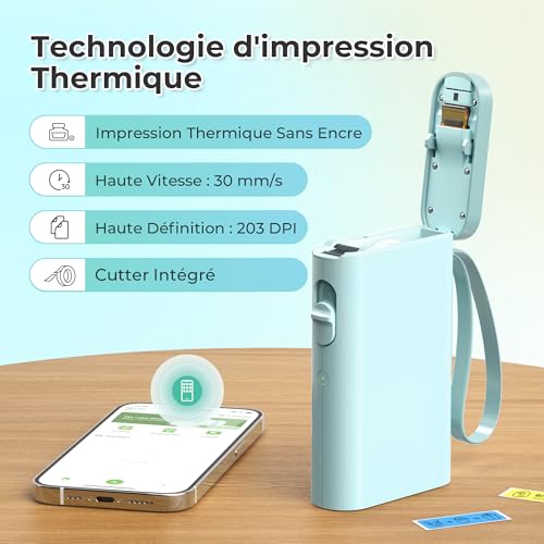 Nelko Label Maker Machine with Tape, P21 Bluetooth Label Printer, Wireless Mini Label Makers with Multiple Templates for School Office Home, Cyan - Image 5