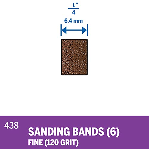 Dremel 438 120-Grit Sanding Bands, 1/4-Inch, 6 Pack - Image 2