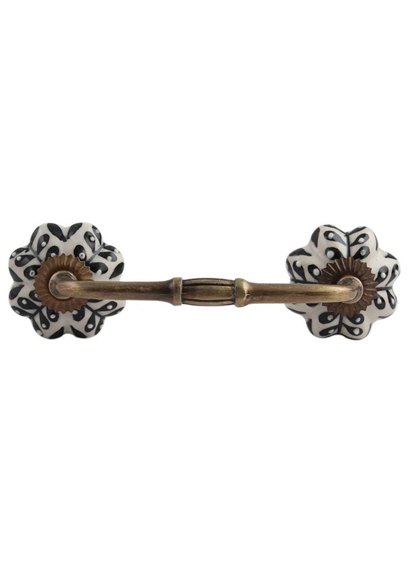 Indian-Shelf IndianShelf 1 Pack Cream Decorative Drawer Pulls Unique Cabinet Handles for Door Dresser Antique Hardware 6 Hole to Hole BH65 CK1335 