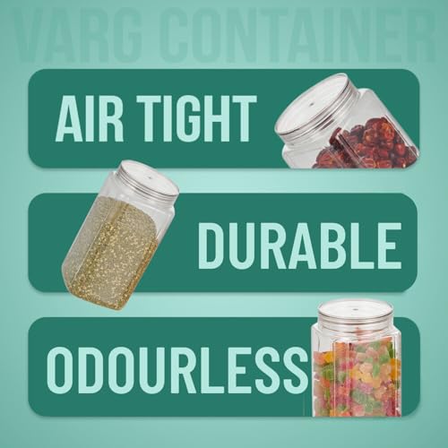 SCL Steelo Steelo Varg Plastic Kitchen Jar Container Set Kitchen Organiser Air Tight Jar Container Set Fridge safe US FDA Approved PET Food Grade Heavy Duty Material, BPA Free (Clear, 500 ml, Pack of 4) - Image 3