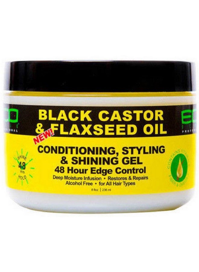 ecoco Eco Style Black Castor Oil & Flaxseed Oil 48 Hour Edge Control 11 Ounce - Image 1