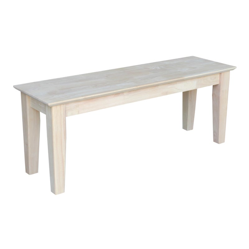 IC INTERNATIONAL CONCEPTS IC International Concepts Shaker Style Bench for KitchenDining Solid Parawood 47W x 1437D x 187H 450 lb Capacity Paint or Stain in Any Color Any Color Unfinished 