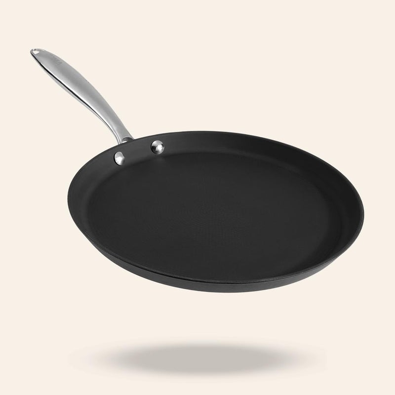Vinod Ferona Lightweight Cast Iron Dosa Tawa - 27 cm | No Seasoning Required | Naturally Stick-Free | Steel Riveted Handle | Metal Spoon Safe | Gas, Induction Base | PTFE & PFOA Free | 2-Year Warranty - Image 5