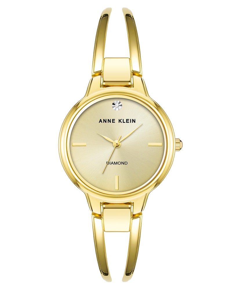 Anne Klein Womens Genuine Diamond Dial Bangle Watch - Image 2