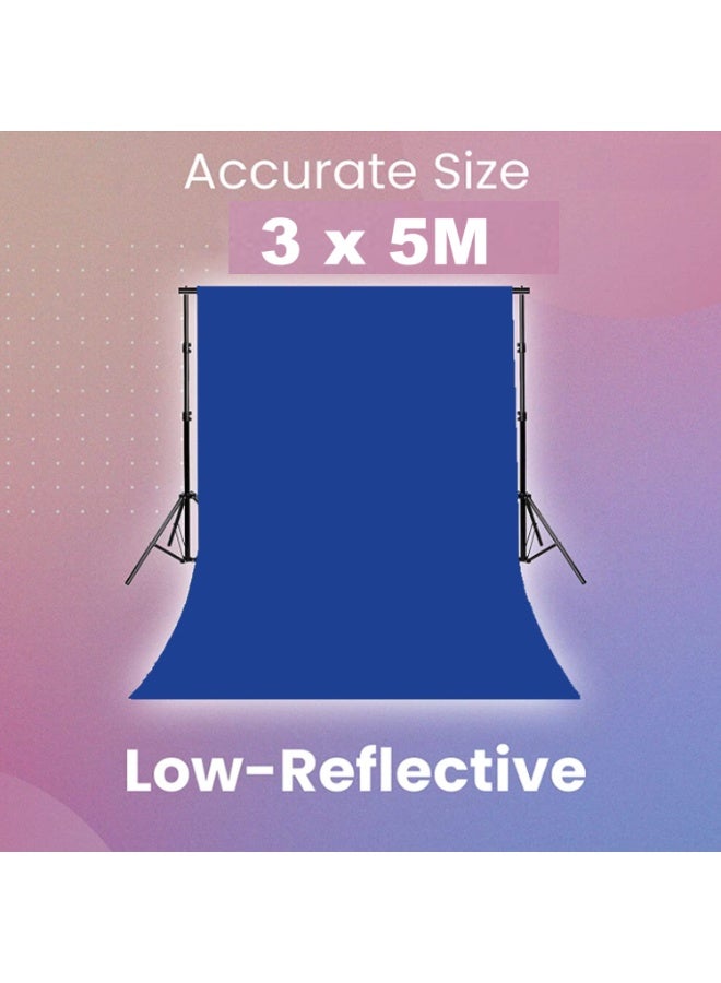 خلفية شاشة بيضاء احترافية مقاس 5 × 3 أمتار لخلفية التصوير الفوتوغرافي، شاشة بيضاء كبيرة لالتقاط الصور وبث مؤتمرات الفيديو المباشرة للألعاب (خلفية بيضاء مقاس 9 × 16 قدمًا) - أزرق - Image 3
