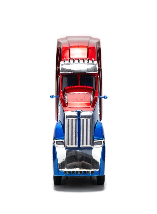 Jada Spider-Man Western Star 5700 XE Big Rig - Die-Cast Vehicle - 1:24 Scale, Opening Doors, Chrome Finishes, Rubber Tires - Hollywood Rides Marvel Series - Ages 8+ - Red/Blue - Image 4