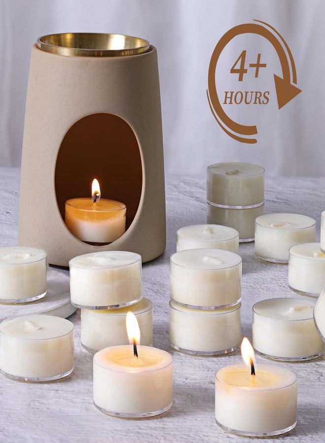 DEVI Soy Tea Lights Candles 25 Pack, Tealight Candles Bulk-4 Hours Long Burning, Unscented White Small Mini Tea Light Candles-Burn Clean, Soy Wax Melts Emergency Candles - Image 2