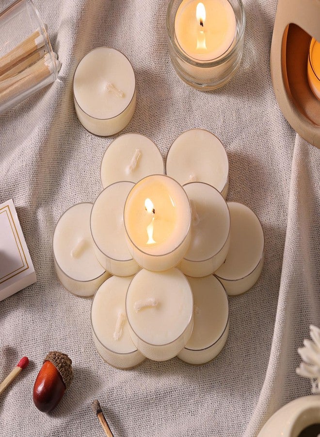 DEVI Soy Tea Lights Candles 25 Pack, Tealight Candles Bulk-4 Hours Long Burning, Unscented White Small Mini Tea Light Candles-Burn Clean, Soy Wax Melts Emergency Candles - Image 5