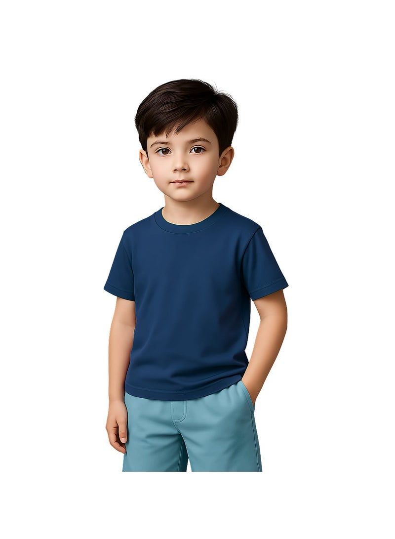 Printshop4me Kids Round Neck boys T Shirt 170 GSM Pure Cotton Basic Colors - Image 1