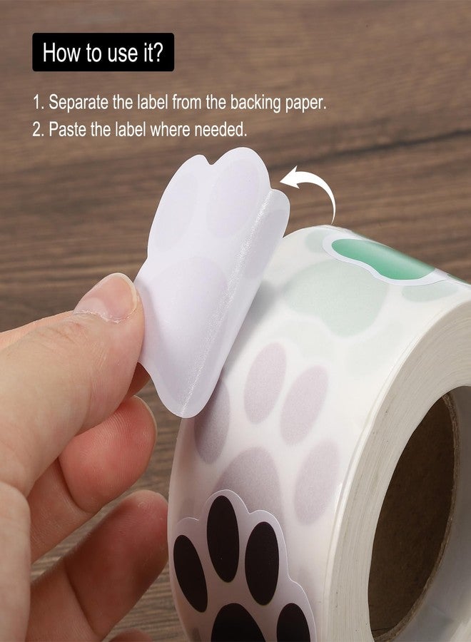 MECCANIXITY 1 Roll Paw Print Thank You Labels 1.5 Inch Adhesive Gold Dog Paw Tags for Greeting Card, DIY, Business, 500 Count/Roll - Image 4