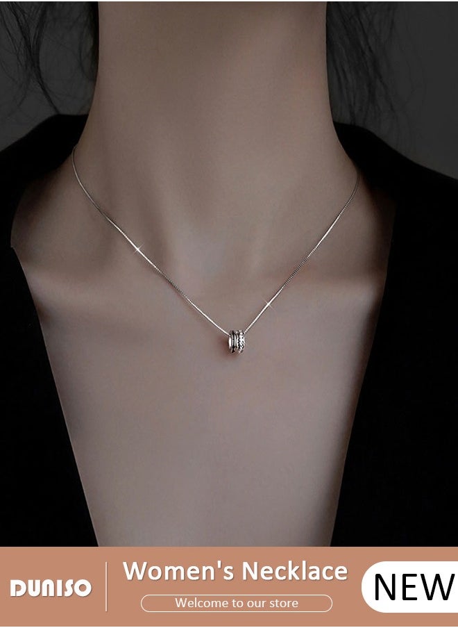 DUNISO 925 Pure Silver Necklace, Fashion Dainty Necklace, Jewelry Hypoallergenic Necklace,  Ideal Gift for Women, Girls, Valentines, Mother's Day, Birthday Gifts  - Image 1