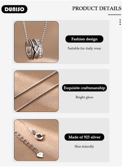 DUNISO 925 Pure Silver Necklace, Fashion Dainty Necklace, Jewelry Hypoallergenic Necklace,  Ideal Gift for Women, Girls, Valentines, Mother's Day, Birthday Gifts  - Image 2