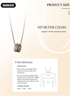 DUNISO 925 Pure Silver Necklace, Fashion Dainty Necklace, Jewelry Hypoallergenic Necklace,  Ideal Gift for Women, Girls, Valentines, Mother's Day, Birthday Gifts  - Image 4