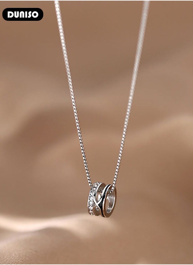DUNISO 925 Pure Silver Necklace, Fashion Dainty Necklace, Jewelry Hypoallergenic Necklace,  Ideal Gift for Women, Girls, Valentines, Mother's Day, Birthday Gifts  - Image 5