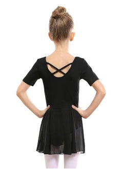 Stelle Stelle Girls Ballet Leotards Dance Dress Skirted Toddler Ballet Outfit Criss-Cross Back (Toddler/Little Girl/Big Girl) (Black, 4T)  - Image 2